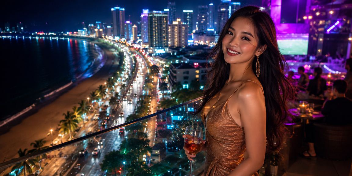 Đèn neon sòng bạc tại Nha Trang về đêm